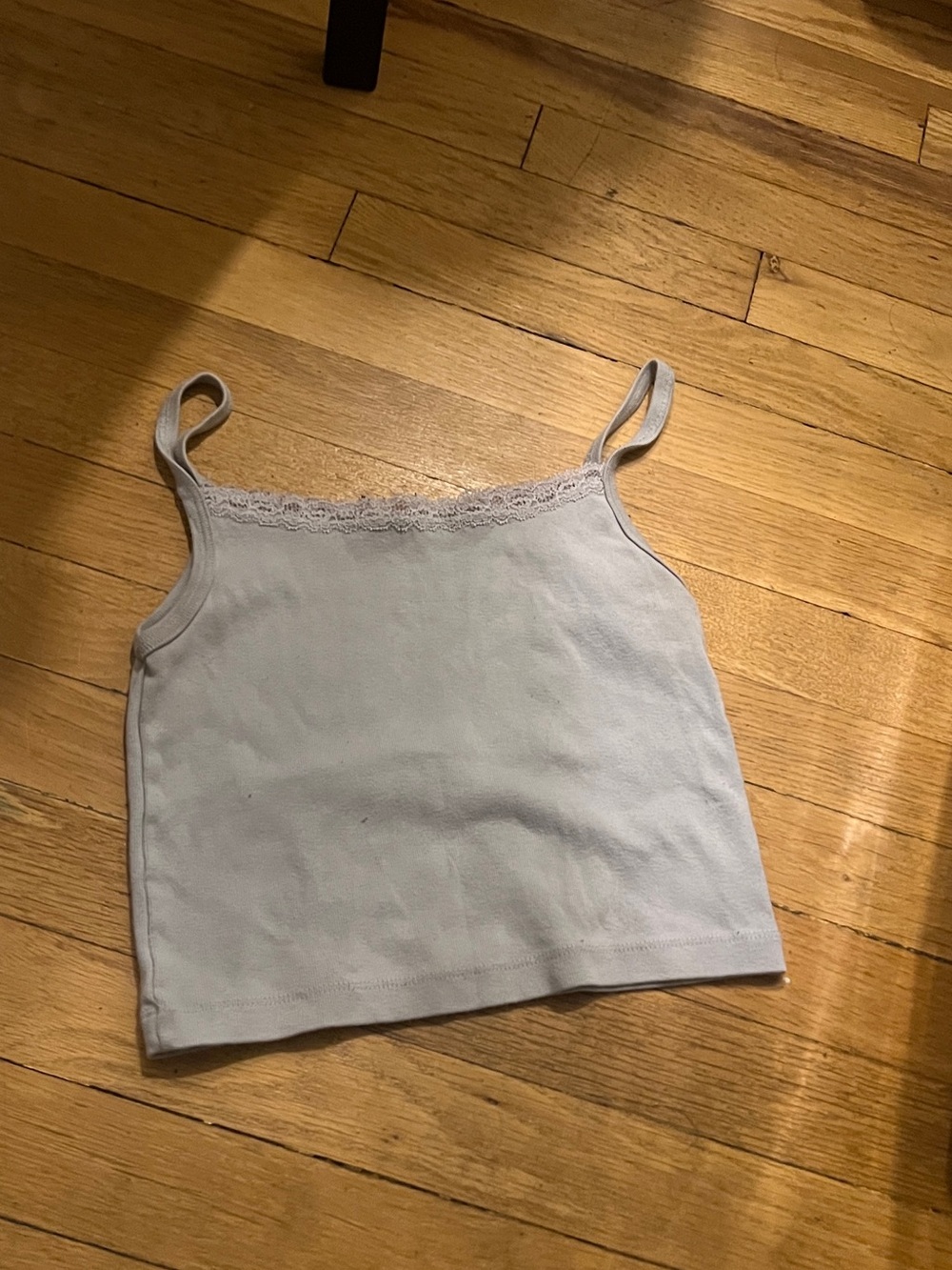 Lace-Trim Brandy Tank - Light Blue